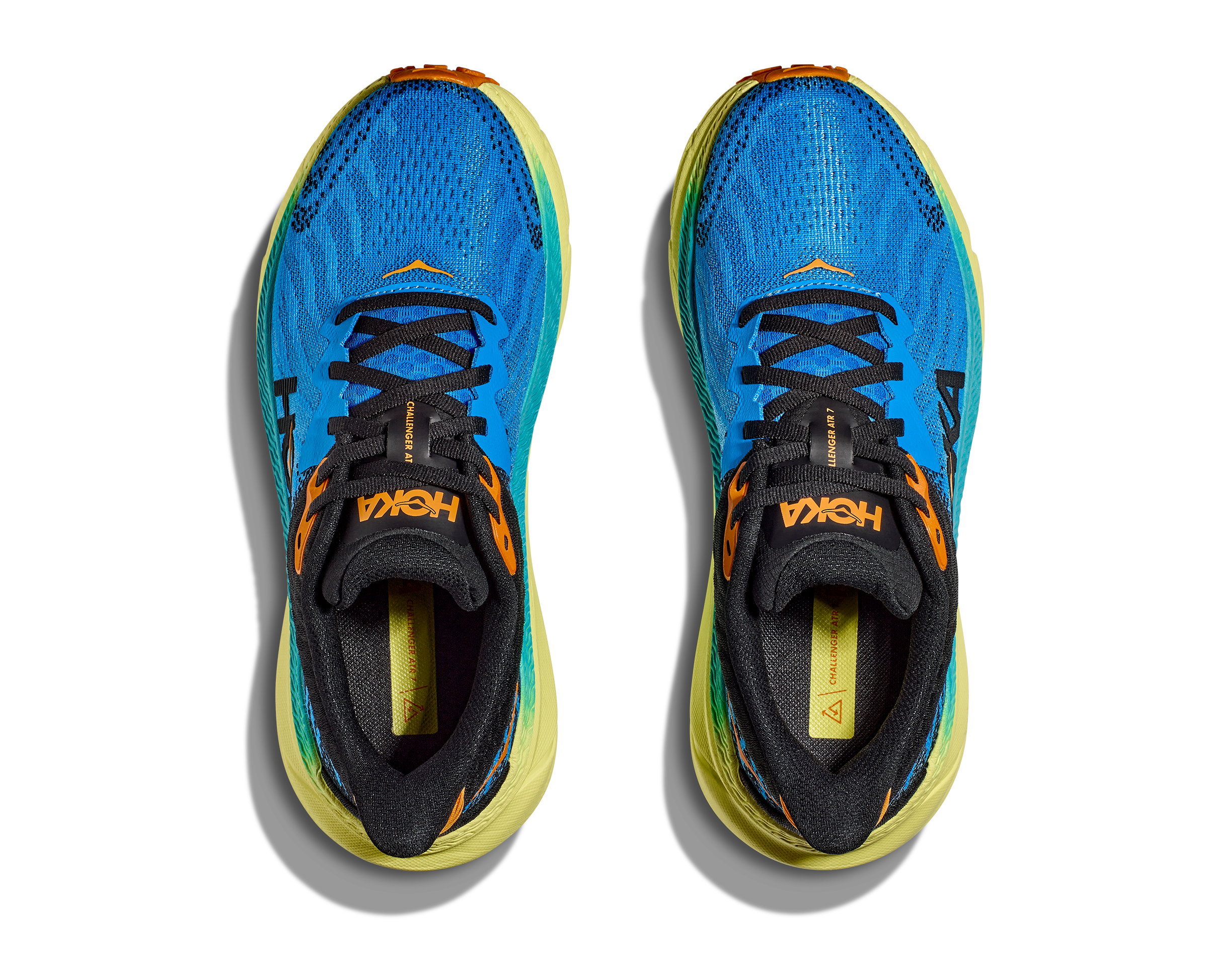 ☆HOKA☆ Men's Challenger ATR 7 Deep Blue Neon Yellow 113449 Hoka Challenger 7 - Men's - Footzone Bend